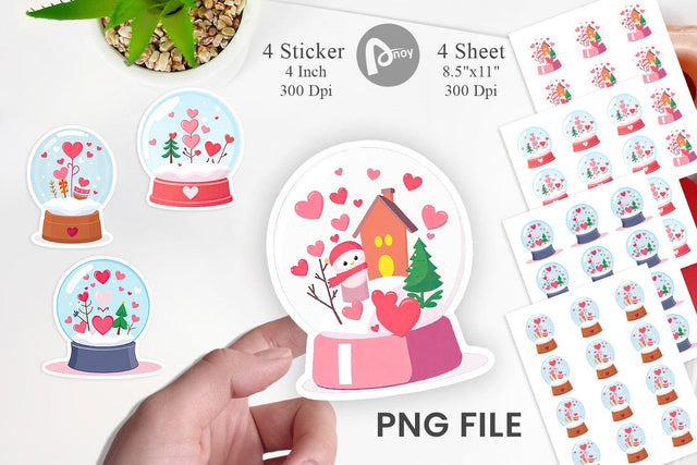Valentine Globe Sticker Sublimation artnoy 