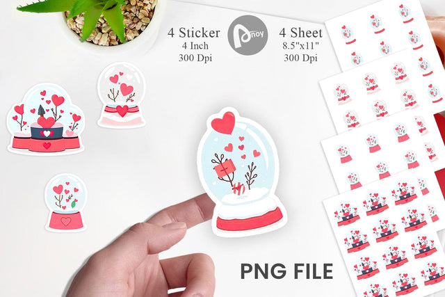 Valentine Globe Sticker Sublimation artnoy 