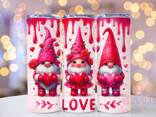 Valentine Gnome 20oz Tumbler Wrap Sublimation Design, Straight Tapered Tumbler Wrap, Valentine Gnomes Love Tumbler Png, Instant Digital Download Sublimation SvggirlplusArt 