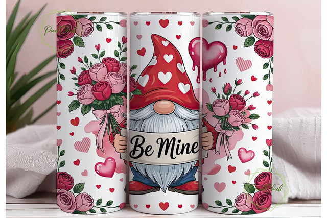 Valentine Gnome 20oz Tumbler Wrap Sublimation PixelChick 