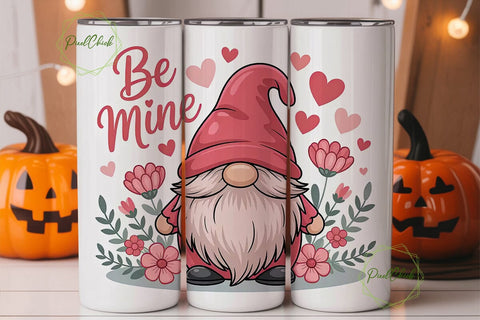 Valentine Gnome 20oz Tumbler Wrap Sublimation PixelChick 