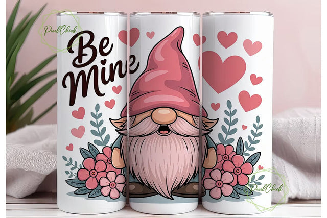 Valentine Gnome 20oz Tumbler Wrap Sublimation PixelChick 