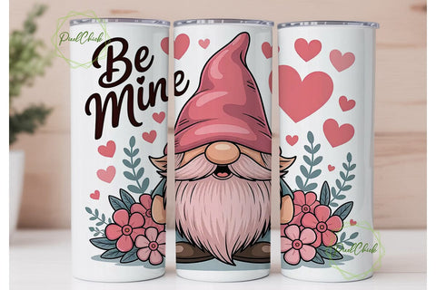 Valentine Gnome 20oz Tumbler Wrap Sublimation PixelChick 