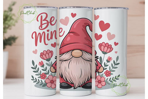 Valentine Gnome 20oz Tumbler Wrap Sublimation PixelChick 