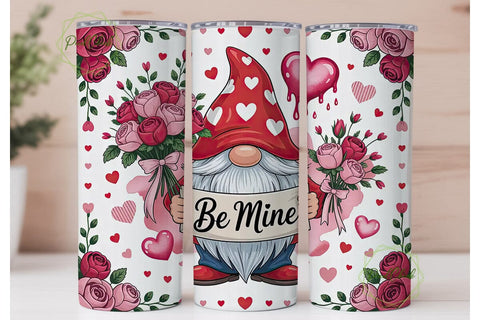 Valentine Gnome 20oz Tumbler Wrap Sublimation PixelChick 