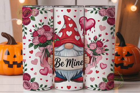 Valentine Gnome 20oz Tumbler Wrap Sublimation PixelChick 