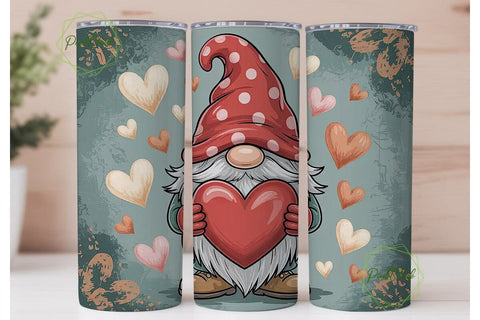 Valentine Gnome 20oz Tumbler Wrap Sublimation PixelChick 