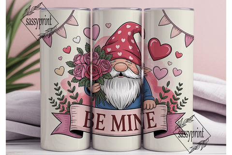 Valentine Gnome 20oz Tumbler Wrap Sublimation sassyprint 