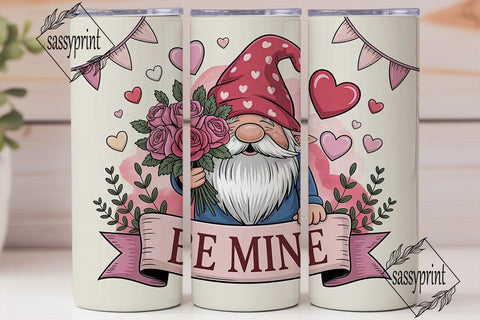 Valentine Gnome 20oz Tumbler Wrap Sublimation sassyprint 