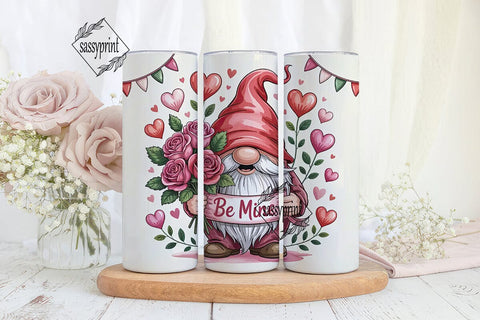 Valentine Gnome 20oz Tumbler Wrap Sublimation sassyprint 