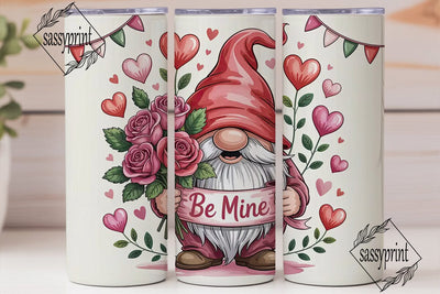 Valentine Gnome 20oz Tumbler Wrap Sublimation sassyprint 