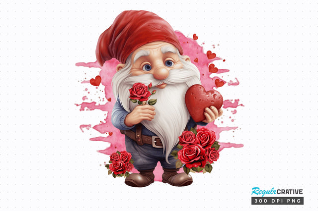 Valentine gnome clipart PNG Design Sublimation Regulrcrative 