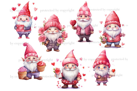 Valentine Gnome Clipart | Valentine Digital Download Bundle SVG GlamArtZhanna 