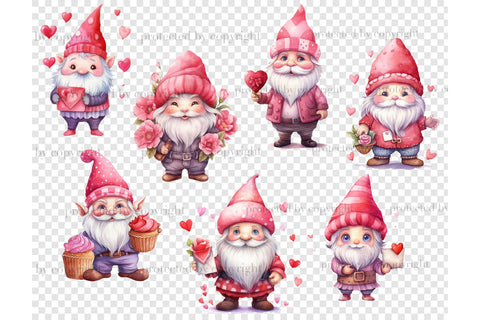 Valentine Gnome Clipart | Valentine Digital Download Bundle SVG GlamArtZhanna 