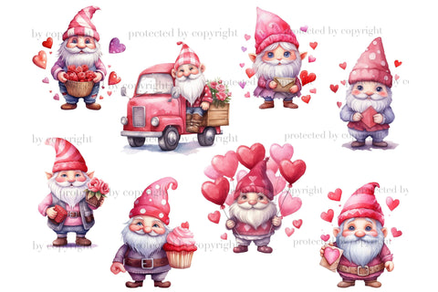 Valentine Gnome Clipart | Valentine Digital Download Bundle SVG GlamArtZhanna 