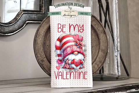 Valentine Gnome Kitchen Towel Designs | Valentine Sublimation Designs Sublimation Ewe-N-Me Designs 