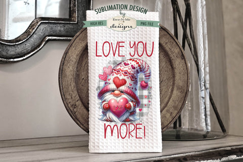 Valentine Gnome Kitchen Towel Designs | Valentine Sublimation Designs Sublimation Ewe-N-Me Designs 