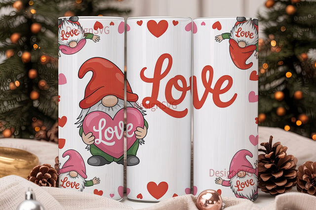 Valentine Gnome Love 20oz Tumbler Wrap Sublimation DesignSVG 