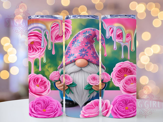 Valentine Gnome Roses Tumbler, Roses Tumbler Wrap, Love Sublimation, 20Oz Tumbler Design, Cute Gnome Art, Romantic Wrap, Valentine Printable Sublimation SvggirlplusArt 