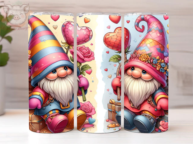 Valentine Gnomes 20oz Tumbler Wrap, Gnomes PNG Downloads, 20oz Tumbler Png, Sublimation Design, Digital, Digital Download PNG Sublimation Lara' s Designs 