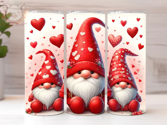 Valentine Gnomes 20oz Tumbler Wrap, Gnomes PNG Downloads, 20oz Tumbler Png, Sublimation Design, Digital, Digital Download PNG Sublimation Lara' s Designs 