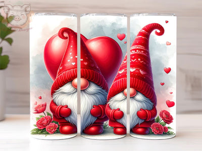 Valentine Gnomes 20oz Tumbler Wrap, Gnomes PNG Downloads, 20oz Tumbler Png, Sublimation Design, Digital, Digital Download PNG Sublimation Lara' s Designs 