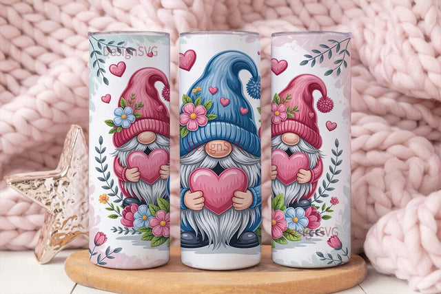 Valentine Gnomes 20oz Tumbler Wrap Sublimation DesignSVG 