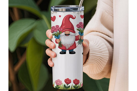 Valentine Gnomes 20oz Tumbler Wrap Sublimation DesignSVG 