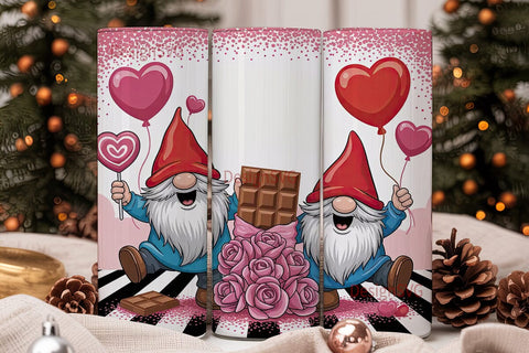 Valentine Gnomes 20oz Tumbler Wrap Sublimation DesignSVG 