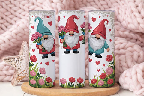 Valentine Gnomes 20oz Tumbler Wrap Sublimation DesignSVG 