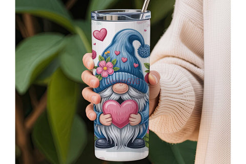 Valentine Gnomes 20oz Tumbler Wrap Sublimation DesignSVG 