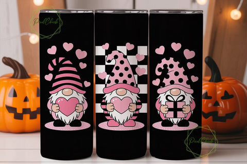 Valentine Gnomes 20oz Tumbler Wrap Sublimation PixelChick 