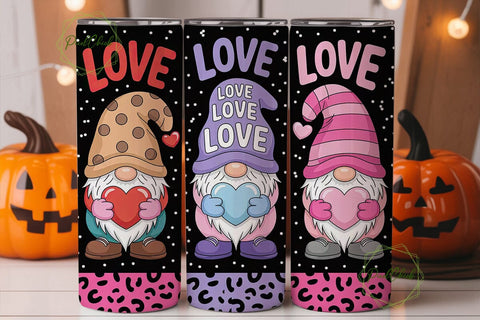 Valentine Gnomes 20oz Tumbler Wrap Sublimation PixelChick 