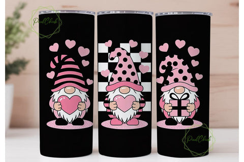 Valentine Gnomes 20oz Tumbler Wrap Sublimation PixelChick 