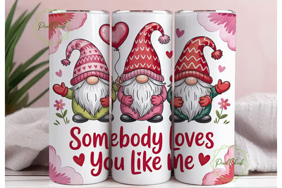 Valentine Gnomes 20oz Tumbler Wrap Sublimation PixelChick 