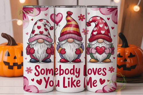 Valentine Gnomes 20oz Tumbler Wrap Sublimation PixelChick 