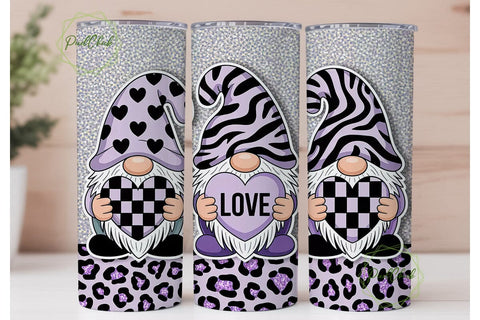 Valentine Gnomes 20oz Tumbler Wrap Sublimation PixelChick 