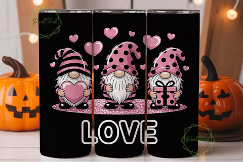 Valentine Gnomes 20oz Tumbler Wrap Sublimation PixelChick 