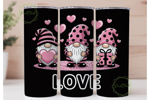 Valentine Gnomes 20oz Tumbler Wrap Sublimation PixelChick 