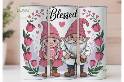 Valentine Gnomes 20oz Tumbler Wrap Sublimation PixelChick 