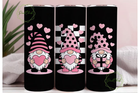 Valentine Gnomes 20oz Tumbler Wrap Sublimation PixelChick 