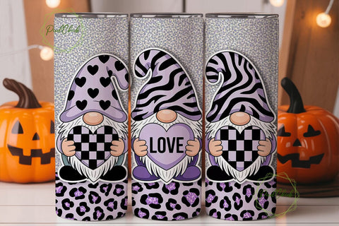 Valentine Gnomes 20oz Tumbler Wrap Sublimation PixelChick 