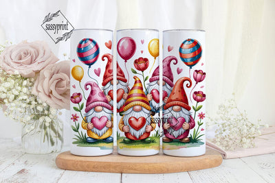 Valentine Gnomes 20oz Tumbler Wrap Sublimation sassyprint 