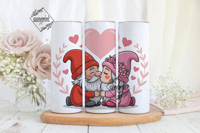 Valentine Gnomes 20oz Tumbler Wrap Sublimation sassyprint 