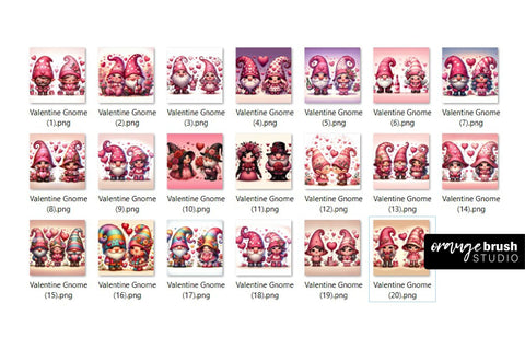 Valentine Gnomes Coaster Bundle - Square Coaster Sublimation Sublimation OrangeBrushStudio 