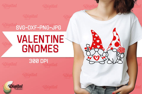 Valentine Gnomes SVG Bundle. Love SVG. T-Shirt Design SVG Evgenyia Guschina 