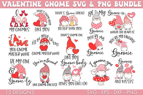 Valentine Gnomes SVG Bundle Sublimation Cut file SVG Freeling Design House 