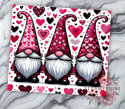 Valentine Gnomes Tumbler Wrap, Cute Gnome Design, 20oz Sublimation Wrap, Digital Download Tumbler, Romantic Gnome Gift, Love Gnome Art, Holiday Tumbler, Valentine's Day Sublimation Li Zamperini 