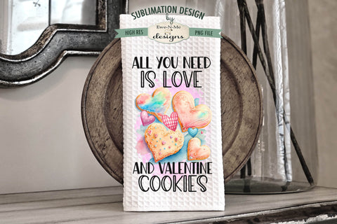 Valentine Heart Cookies Sublimation Towel Design - Valentine Cookies Towel Designs Sublimation Ewe-N-Me Designs 