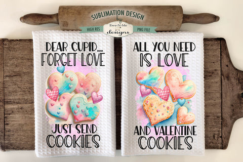 Valentine Heart Cookies Sublimation Towel Design - Valentine Cookies Towel Designs Sublimation Ewe-N-Me Designs 